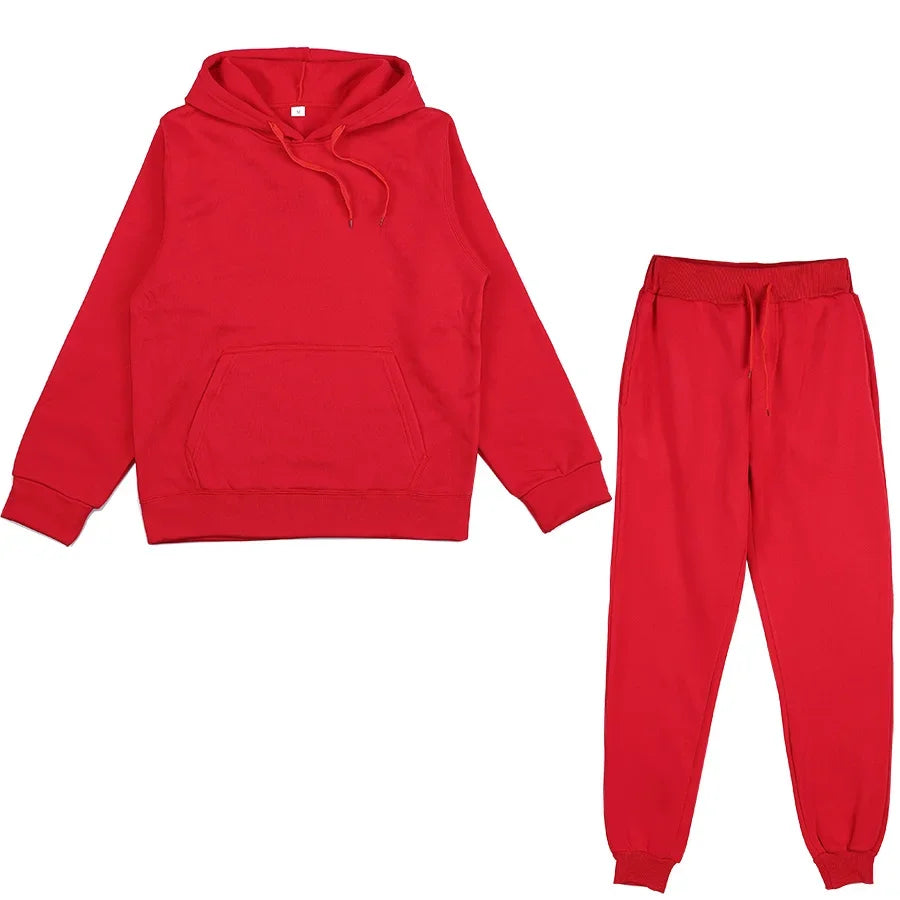 Men's Solid Hoodie & Pants Set