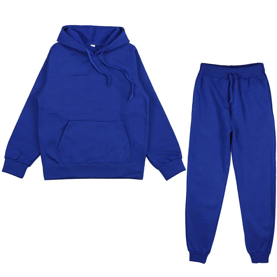 Men's Solid Hoodie & Pants Set
