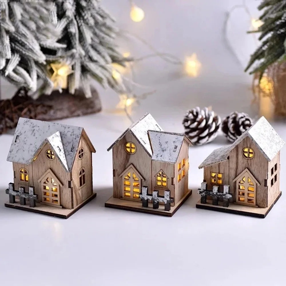 Christmas LED Wooden House Ornament