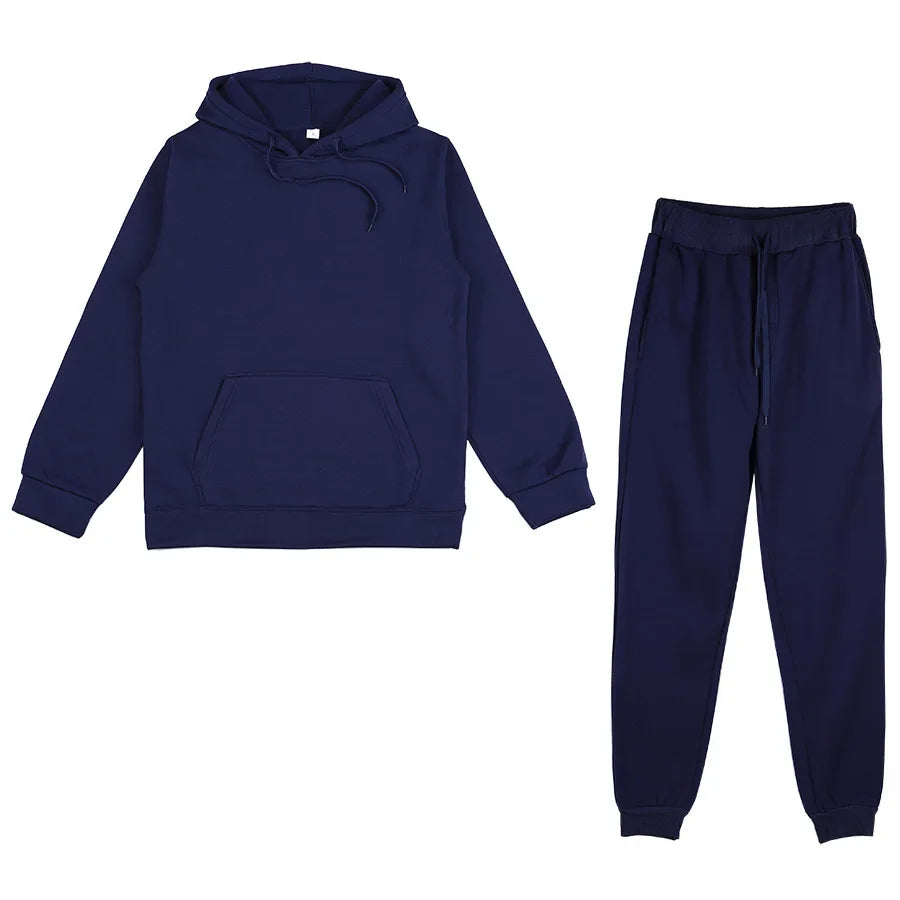 Men's Solid Hoodie & Pants Set