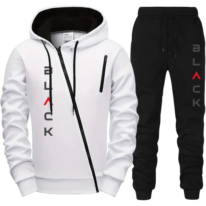 Men's Letter Print Zip Tracksuit