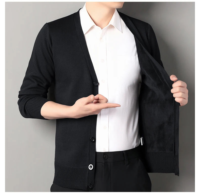 Men's Fleece Knit Cardigan Jacket