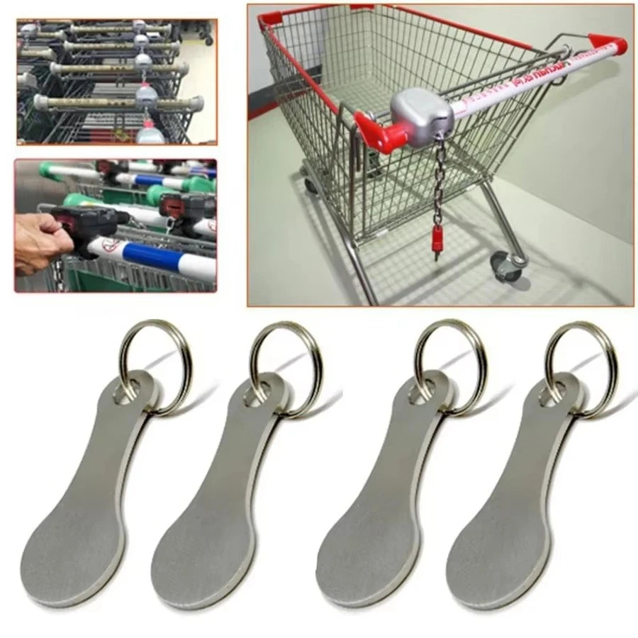 Stainless Steel Shopping Cart Token Keychain