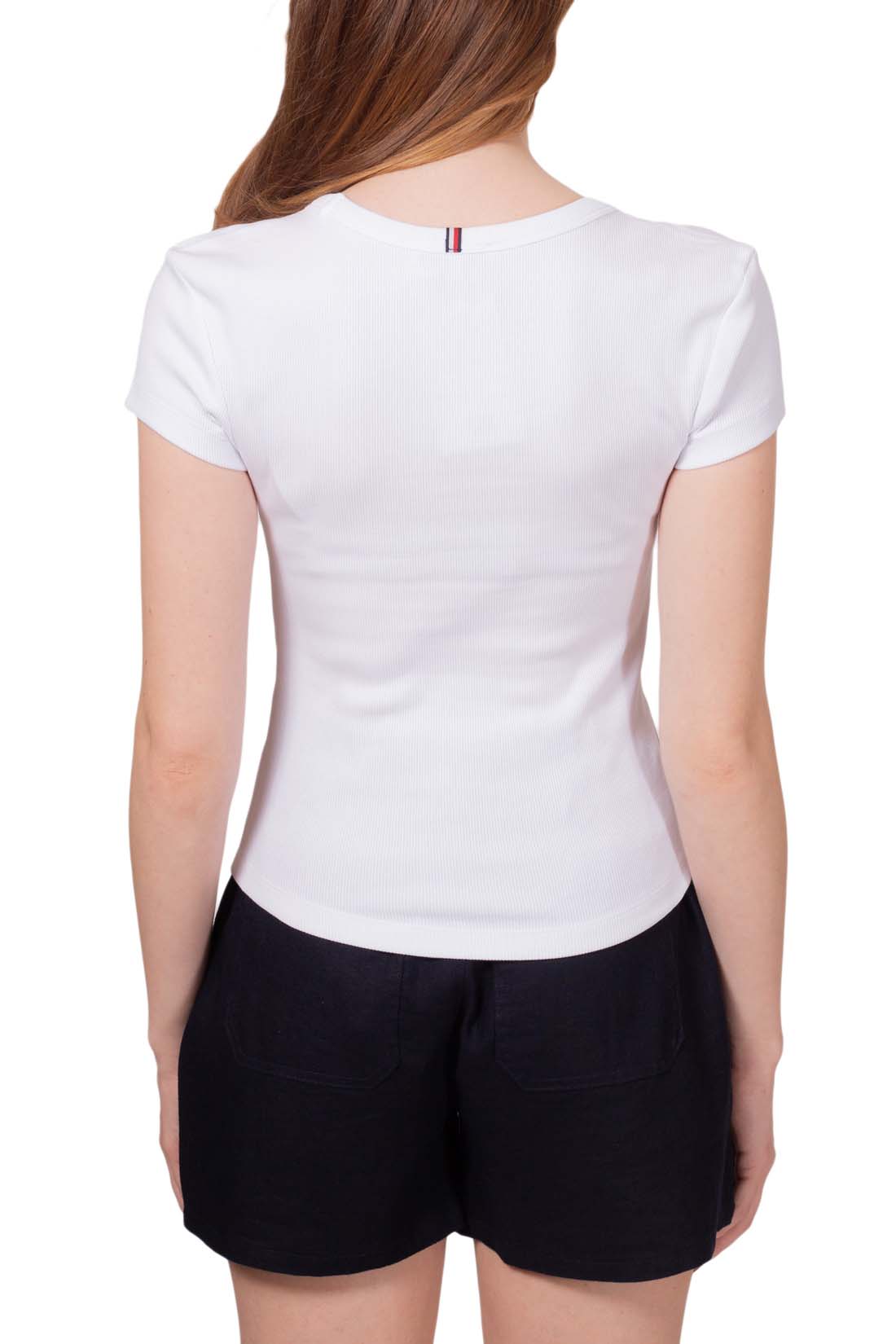 TOMMY HILFIGER - T-shirt donna slim a costine  - Taglia XL-18