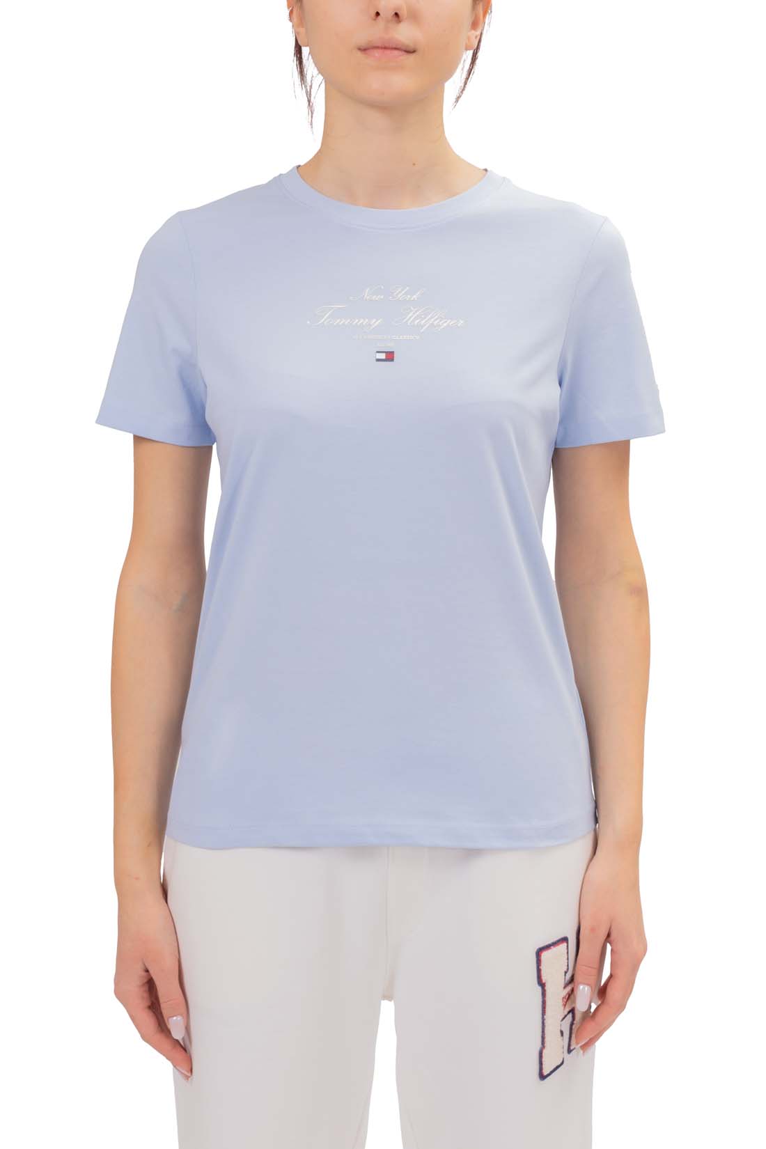 TOMMY HILFIGER - T-shirt donna regular con logo  - Taglia XL-11