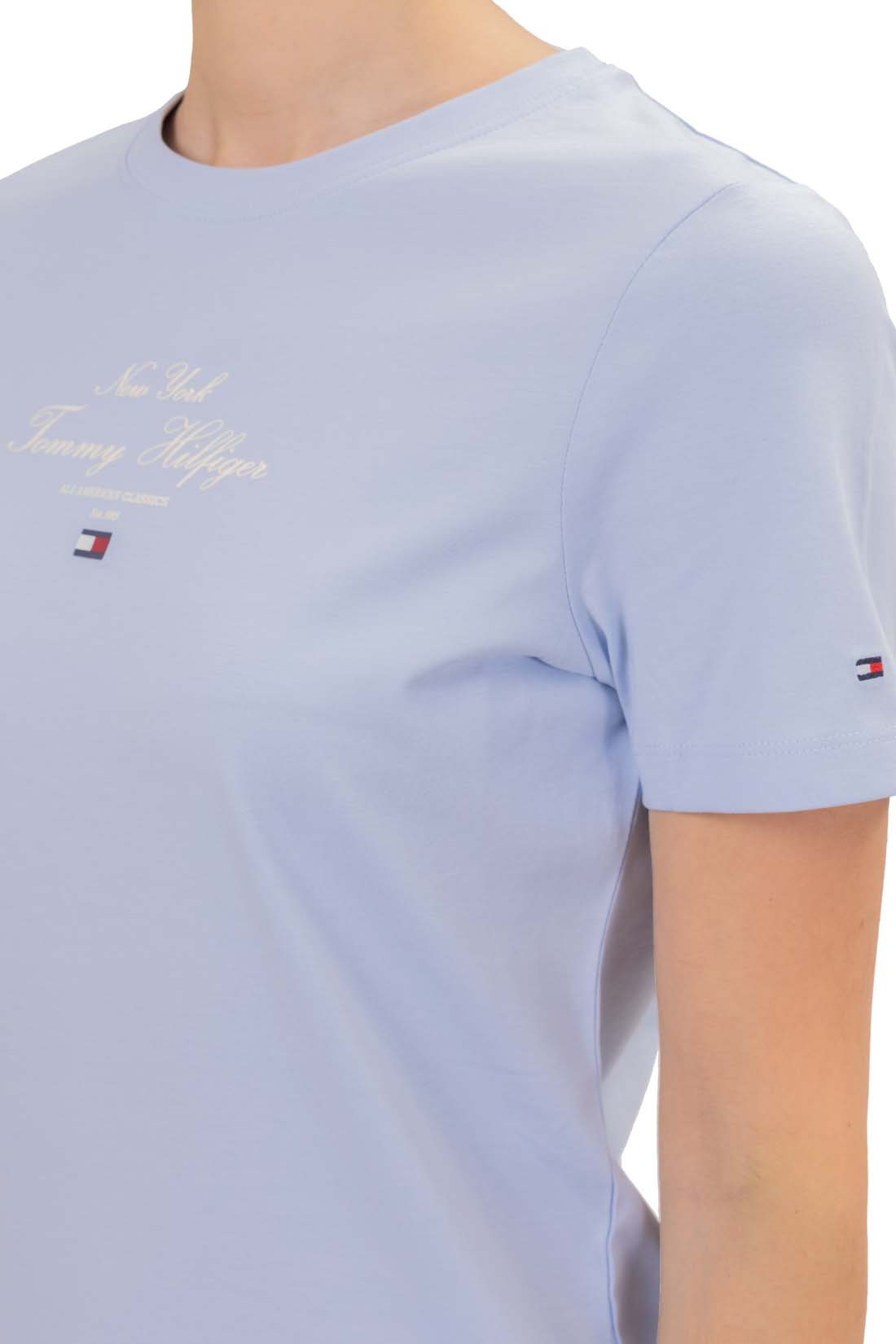 TOMMY HILFIGER - T-shirt donna regular con logo  - Taglia XL-8