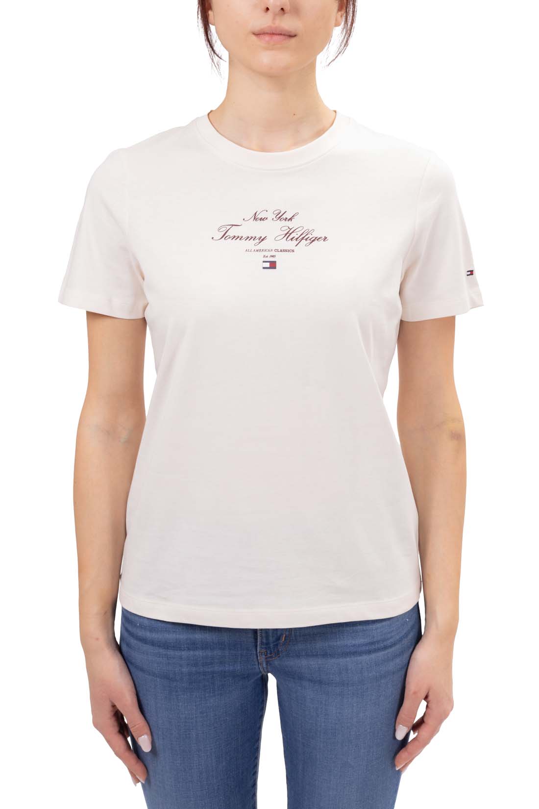 TOMMY HILFIGER - T-shirt donna regular con logo  - Taglia XL-15