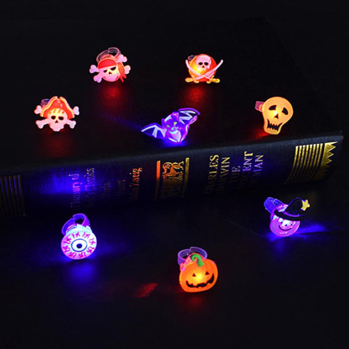 Light-Up LED Glow Rings – 50 Pack Party Favors for Halloween & Holiday Parties