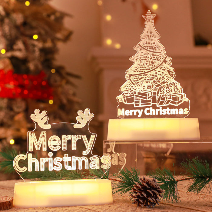 3D Christmas LED Night Light – Acrylic Holiday Lamp, Christmas Decoration & Kids Gift