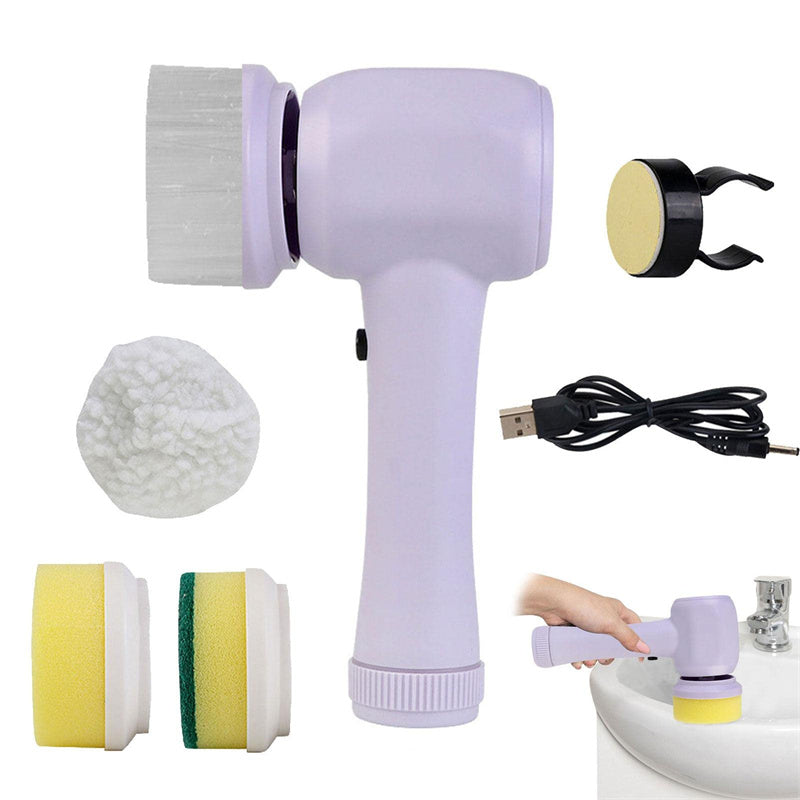 Cordless Electric Spin Scrubber – Rechargeable Cleaning Brush with Replaceable Heads