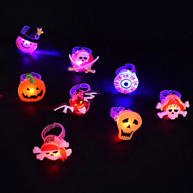 Light-Up LED Glow Rings – 50 Pack Party Favors for Halloween & Holiday Parties