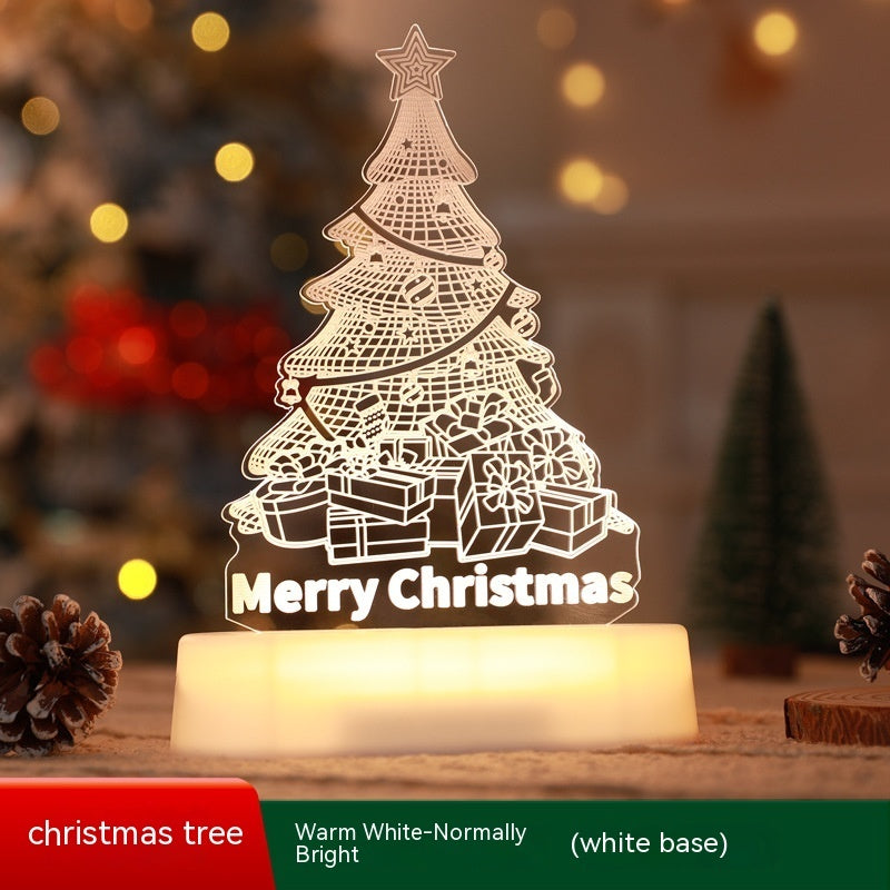 3D Christmas LED Night Light – Acrylic Holiday Lamp, Christmas Decoration & Kids Gift