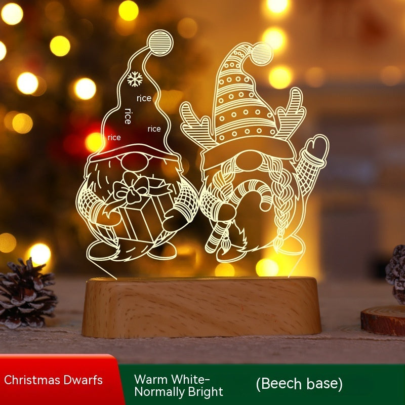 3D Christmas LED Night Light – Acrylic Holiday Lamp, Christmas Decoration & Kids Gift
