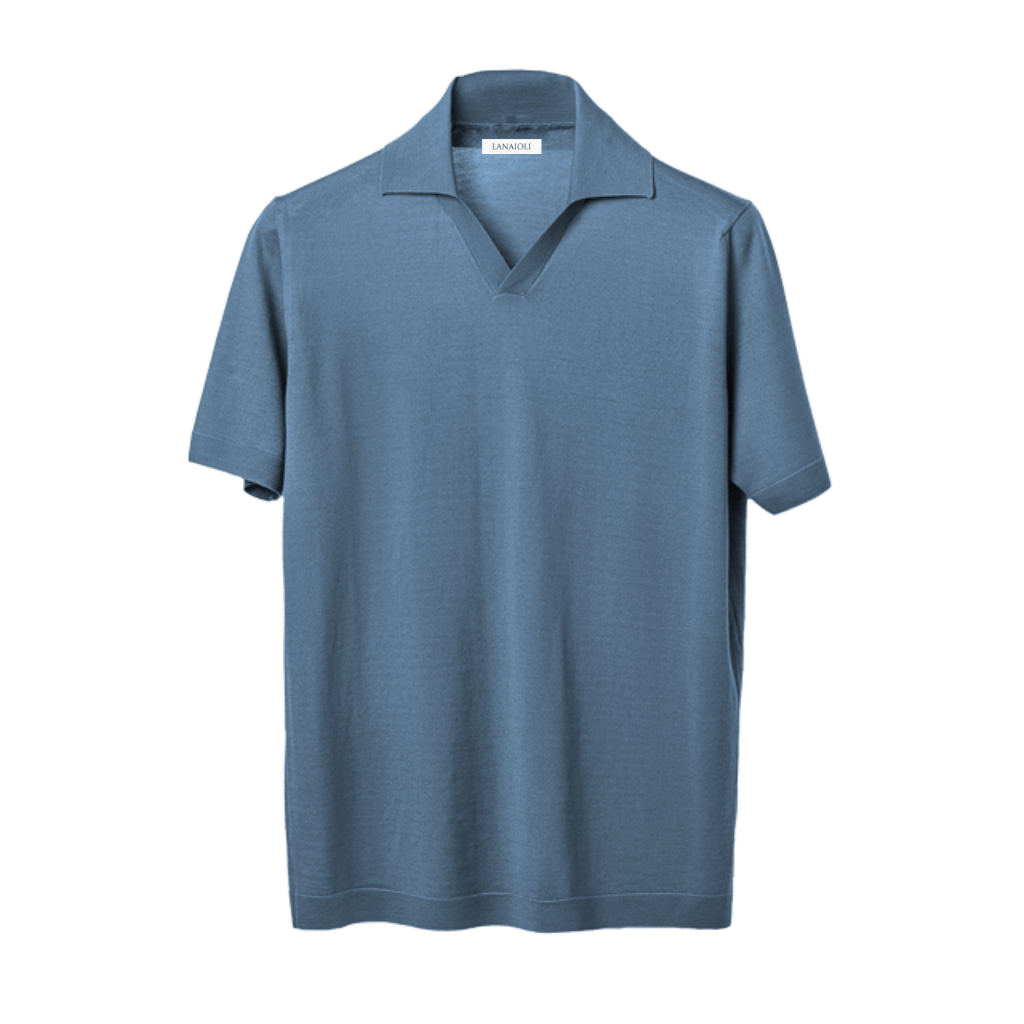 Men's Short-Sleeved Polo Shirt in Pure Extrafine Merino Wool-7