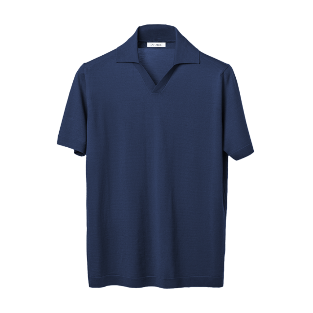 Men's Short-Sleeved Polo Shirt in Pure Extrafine Merino Wool-6